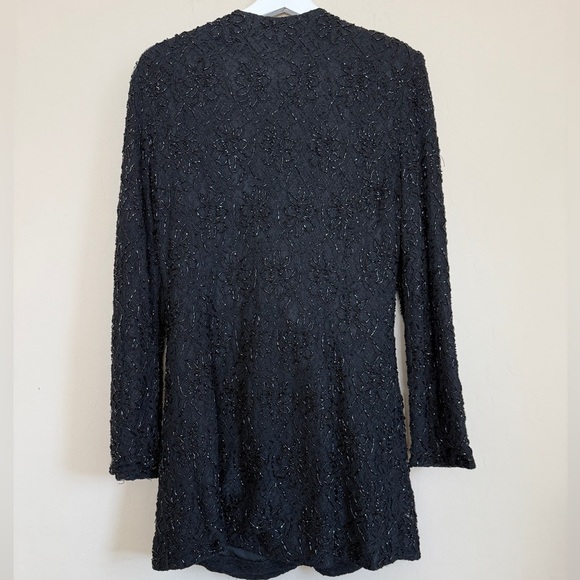 Carmen Marc Valvo Vintage Beaded Lace Double Breasted Blazer Dress Gala Formal - Picture 11 of 11